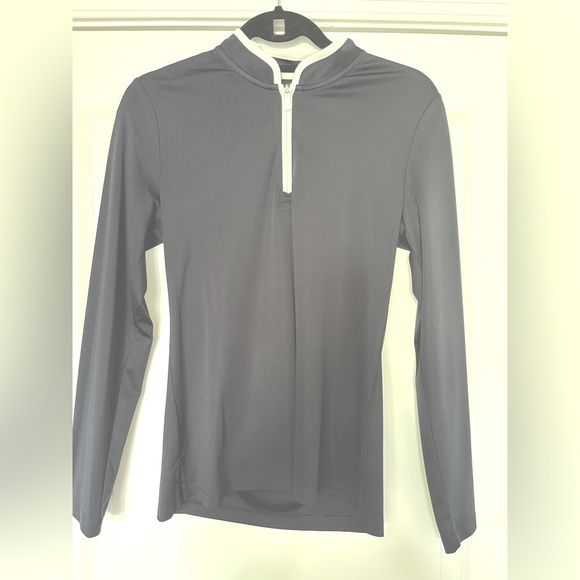 Tory Sport HALF-ZIP PERFORMANCE PULLOVER Navy and White S/P - Picture 2 of 4